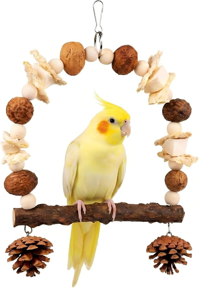 Bird Swing Toy with Cuttlebone & Corn Husks by Unknown