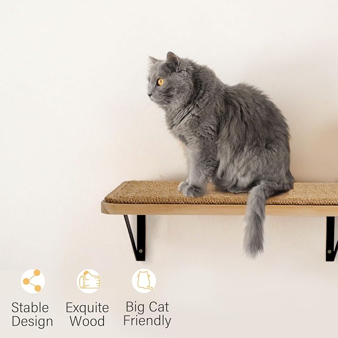 2Pack Wooden Cat Wall Shelves - Image 5