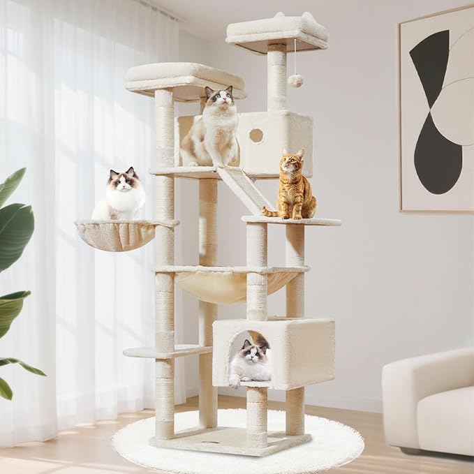 Taoqimiao Cat Tree 71-Inch, Cat Tower by Taoqimiao