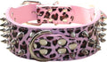 Serijoars Spiked Studded Dog Collar, PU Leather Dog Collar, Adjustable Pet by Serijoars