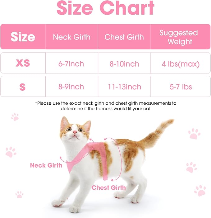 Cat Harness and Leash Set for Walking Escape Proof, Soft Adjustable Kitten - Image 2