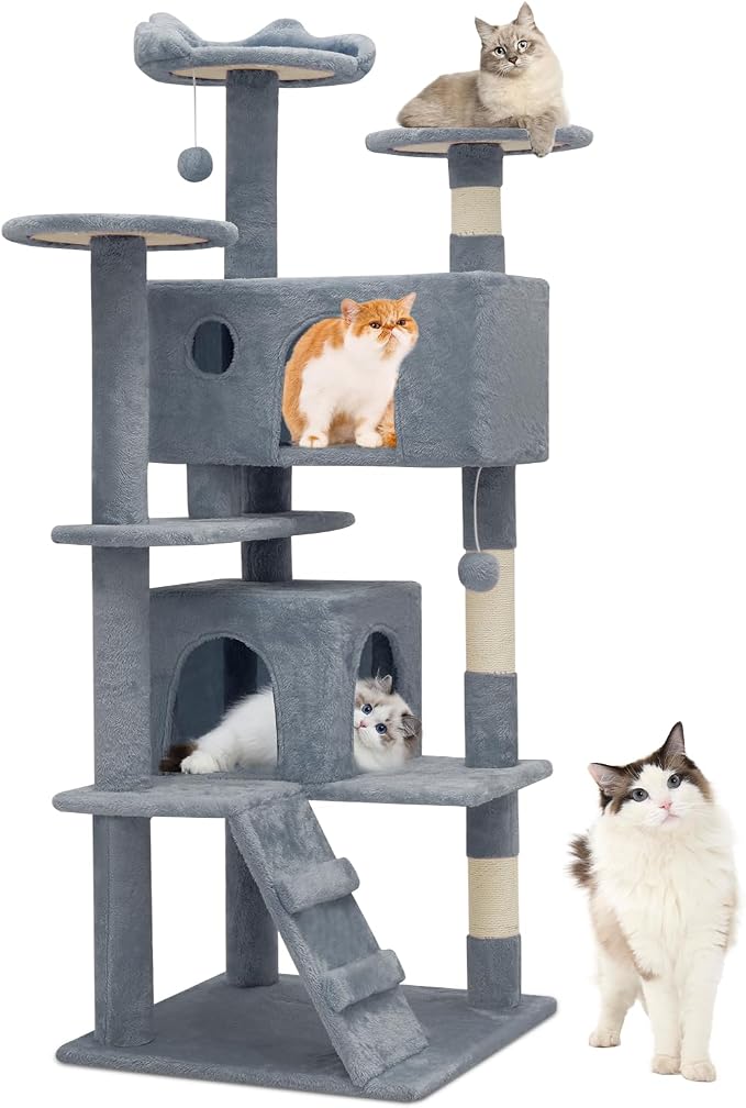 Athena Collection Cat Tree, 54 Inch Multi-Level Cat Activity Center by AthenaCollectionFurniture