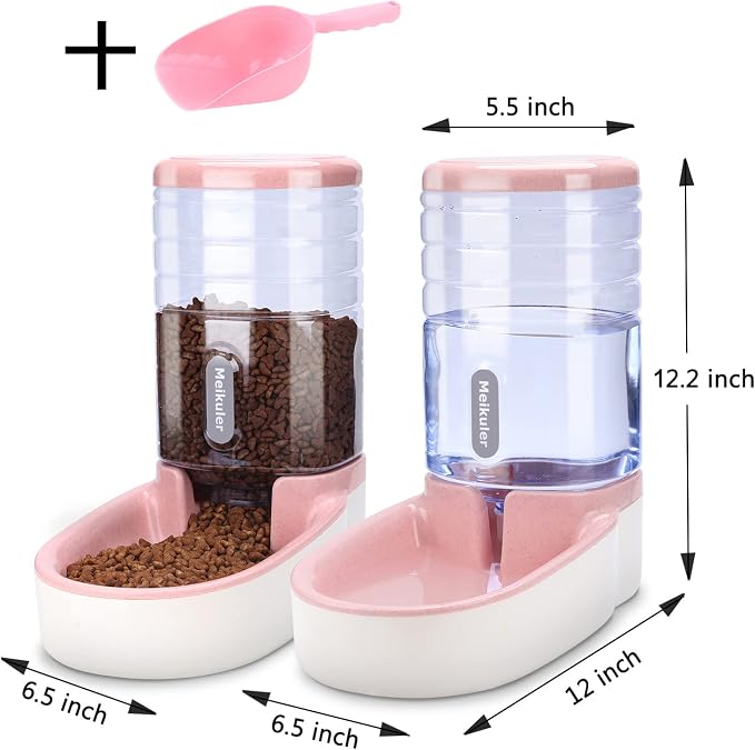 Meikuler Automatic Dog Cat Feeder and Water Dispenser Set, Waterer and Gravity - Image 6