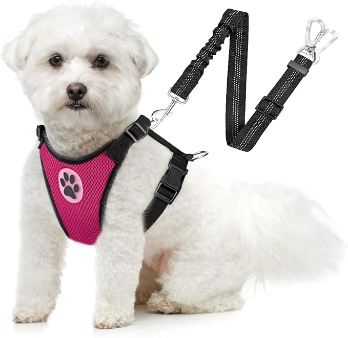 SlowTon Dog Seat Belt Harness for Car, Dog Car Harness Adjustable Mesh by SlowTon
