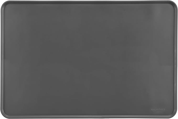 Amazon Basics Waterproof Anti-Slip Silicone Pet Food and Water Bowl Mat by AmazonBasics