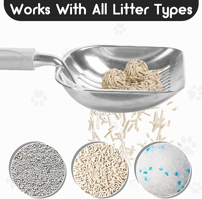Cat Litter Scoop, Metal Cat Scooper, Plastic Handle Scoop, Sifting Shovel - Image 3