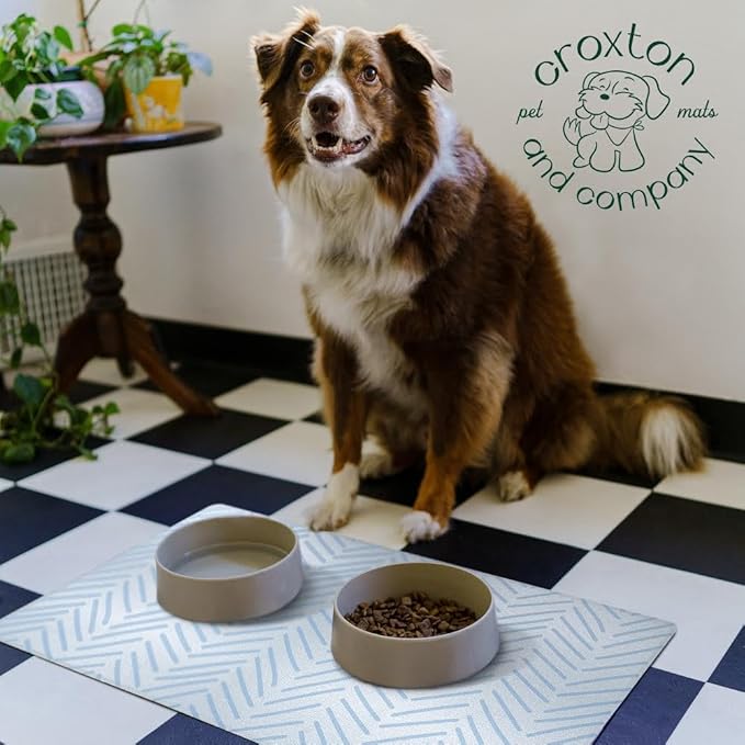 CROXTON & CO. Non-Slip Faux Leather Pet Feeding Mat - Image 6