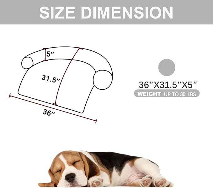 Calming Dogs/Cats Bed Mats, Dog Pad Washable Removable Couch Cover, Plush Long - Image 2