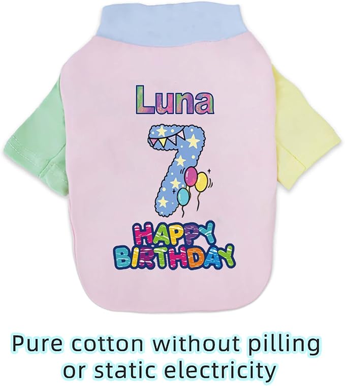 Custom Dog Birthday Shirt, Personalized Pet Apparel Print - Image 4