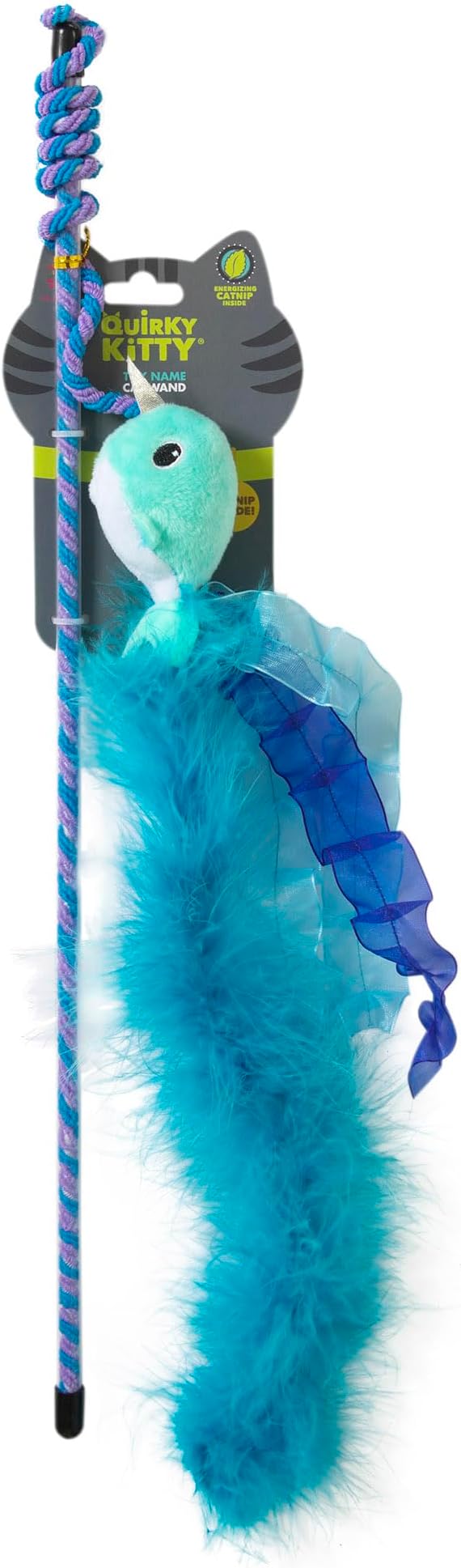 Nifty Narwhal Wand Cat Toy by QuirkyKitty