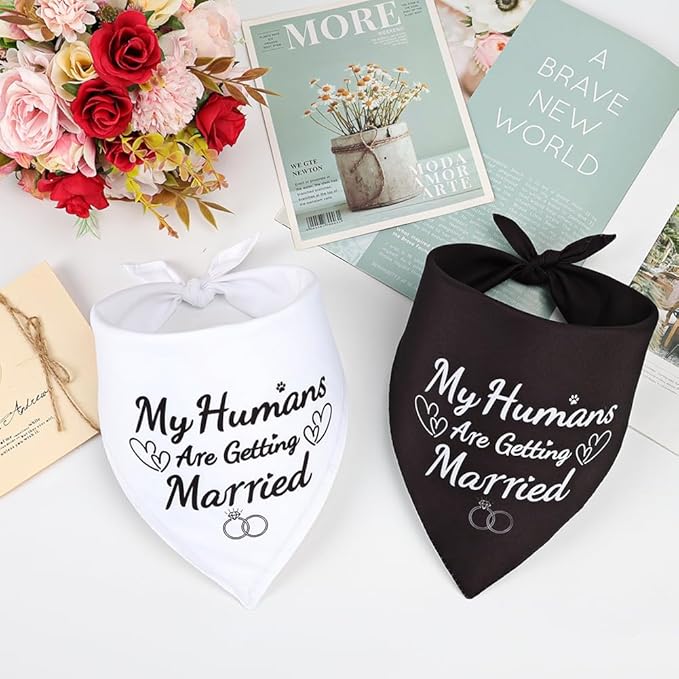 SZEE 2 Pack My Humans are Getting Married Dog Bandanas, Wedding or Engagement - Image 5