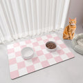 Pet Feeding Mat, Checkered Cat Bowl Mats, Quick Dry Dog Water Dispenser Mats by BLESWIN