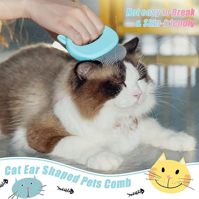 Cat Comb Pet Short Long Hair Removal Massaging Shell Comb Soft Deshedding Brush - Image 2