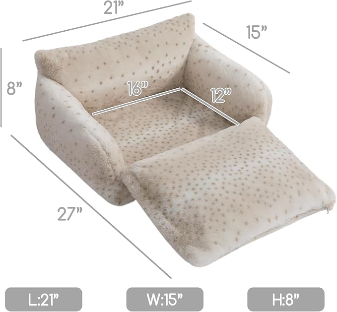Hollypet Cat Bed Fluffy Plush Mutifuctional Double-Layer Soft Pet Couch - Image 3