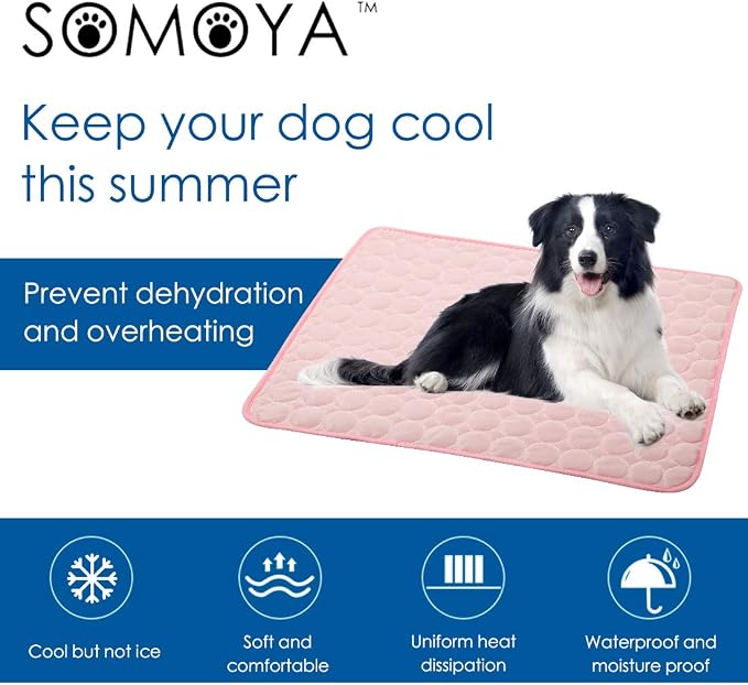 SOMOYA Dog Self Cooling Mat, Pet Washable Cooling Pad Blanket, Ice Silk Sleep - Image 8