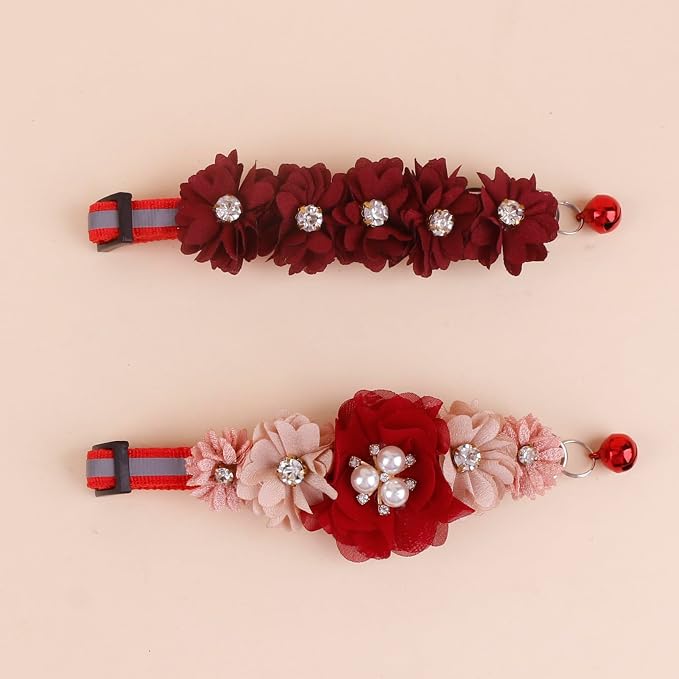 2 Pack Cat Collar Pink Floral - Image 5