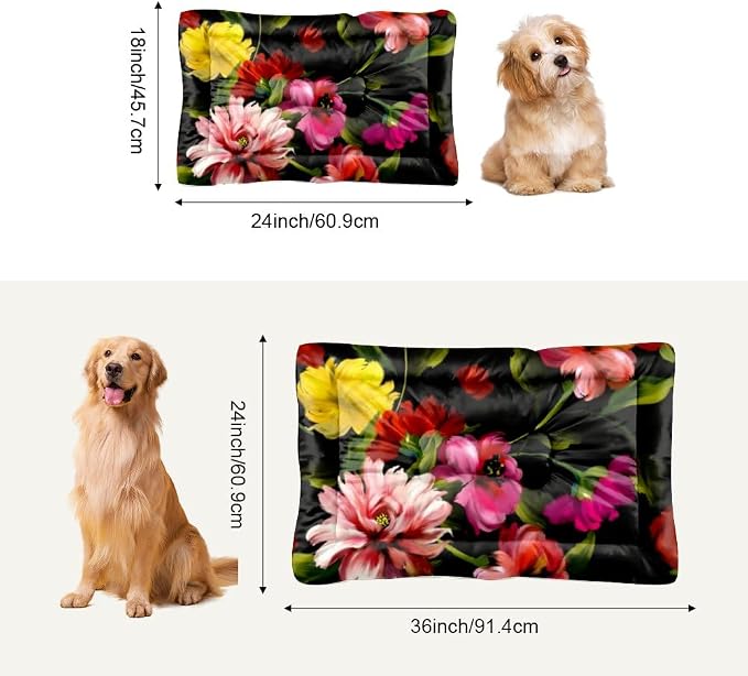 Pink Flowers Pet Sleeping Pad Cat Cushion Pad Pet Beds - Image 6