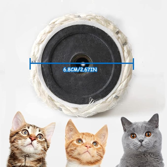 PowerKing Natural Sisal Replacement Scratching Post, 15.7'' 2 Pieces M8 Cat - Image 2