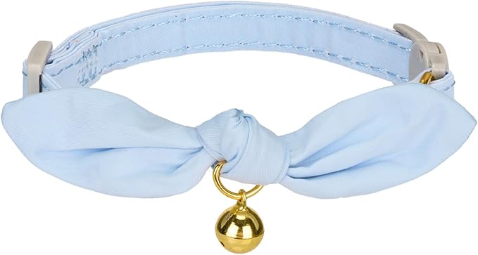 Bunny Ear Cat Collar with Bell and Bow Tie, Breakaway Cute Bowtie Kitten Collars by YUDOTE
