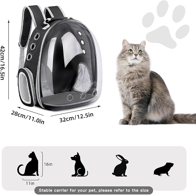 Pet Backpack Carrier, Bubble Backpack Cat Carrier, Pets and Small Dogs - Image 5
