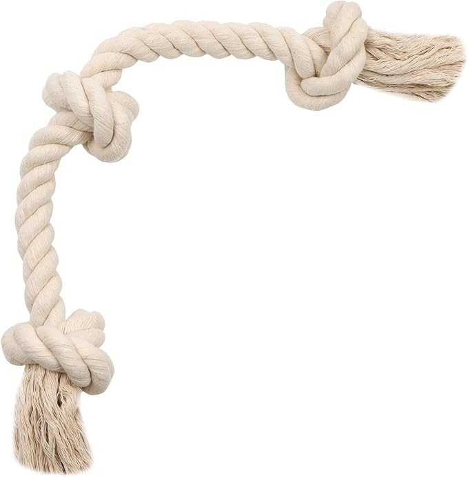 Barida Natural White Cotton Tough Dog Rope Toy by Barida