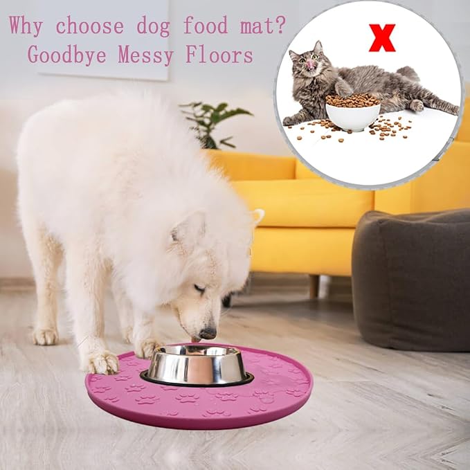 Silicone pet Food mat, Dog Food and Water mat, Raised Edge Rubber mat - Image 4