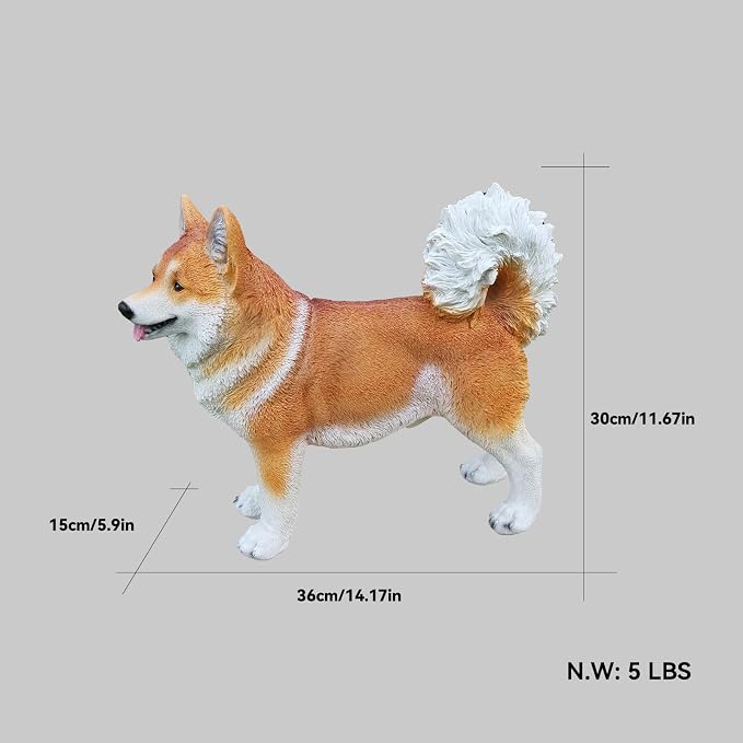 Akita Statue Outdoor Decorations – Dog Statues Outdoor Standing Yellow Akita - Image 2