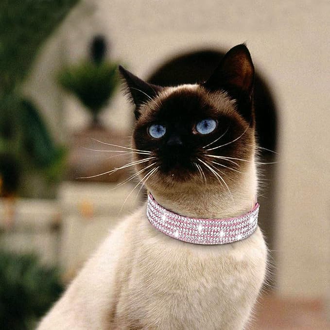 Cat Collars, Rhinestone for Girl Cats Bling Kitten Flower Adjustable Breakaway - Image 7