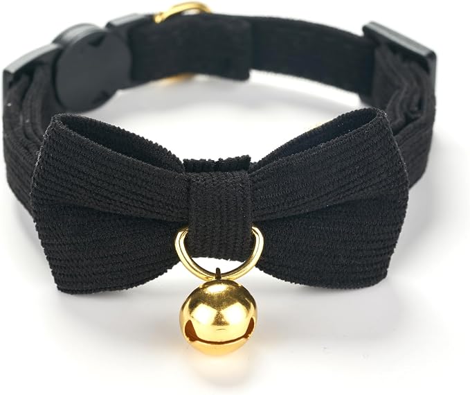 Soft Corduroy Cat Collar, Plaid Pattern, - Image 2