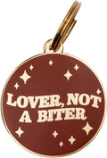 Two Tails Pet Company Personalized 'Lover Not a Biter' Pet ID Tag & Collar Charm by TwoTailsPetCompany