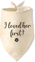 Engagement Gifts I Loved her First! Dog Bandana Pet Scarf Wedding Photo Prop by JAmuruwt