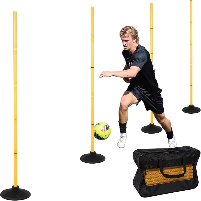 6 FT Agility Poles for Soccer, Basketball, Equestrian, Pet Training, 4/6/8/10 by Neoaider