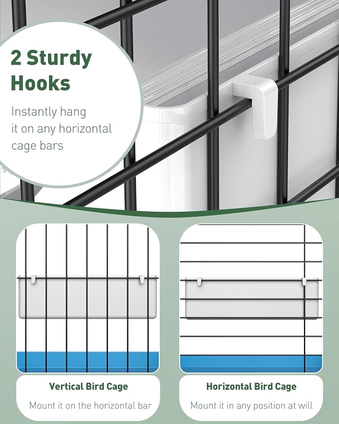 Pawfly 1 Pack Bird Feeder for Cage Hanging Plastic Feeder - Image 5