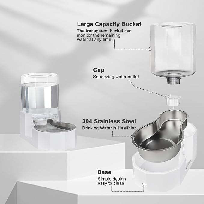 Sfozstra Large Dog Water Dispenser: 4L Stainless Steel Gravity Cat Water Feeder - Image 4