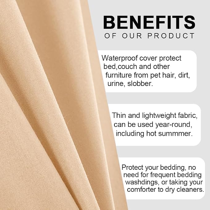 DUJUIKE Waterproof Bed Cover for Dog and Cats, Pet Hair Resistant Bed Sheet - Image 7
