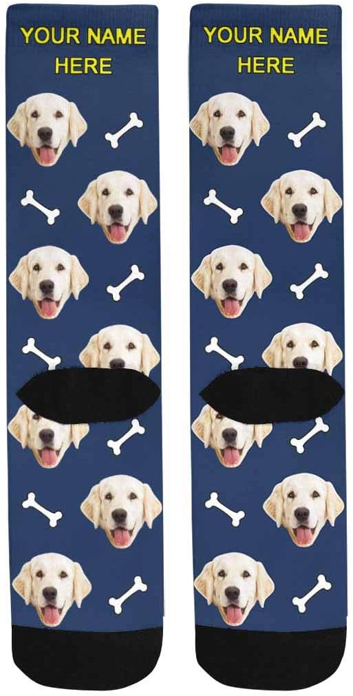 MyPupSocks Custom Personalized Photo Pet Face Socks, Cat and Dog Tracks Paws - Image 5