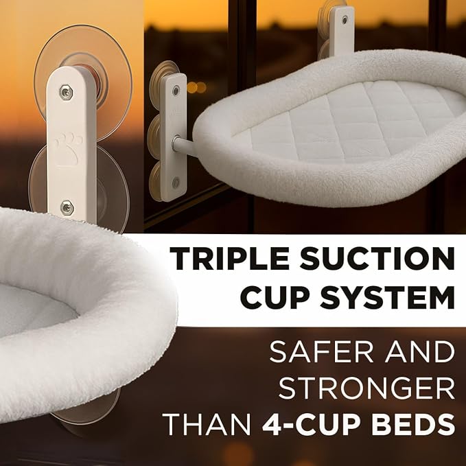Cat Window Perch – Strong 6 Suction Cup Foldable Cat Hammock Bed - Image 4