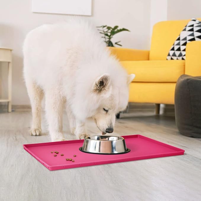 Dog Food Mat, Silicone Waterproof Food Tray, Non Slip Pet Bowl Mats Placemat - Image 7