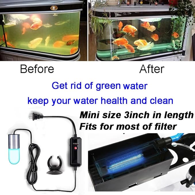 Aquarium UVC Clean Light Algae Clear Green Bloom Clean Fish Tank UVC Water - Image 2