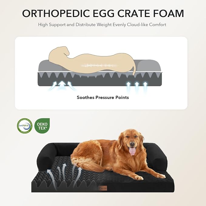 Orthopedic Dog Beds for Large Sized Dogs, Waterproof Egg Crate Foam Large Dog - Image 2