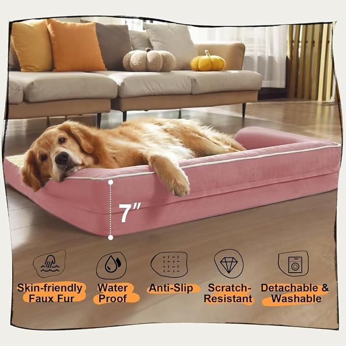 Large Dog Bed Orthopedic Washable: Beds Bolster - Image 6