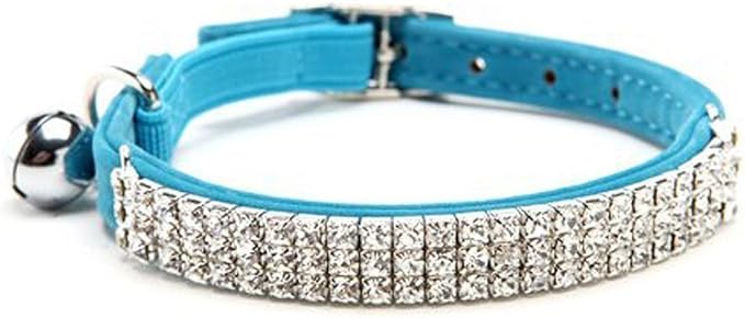 CHUKCHI Soft Velvet Safe Cat Adjustable Collar Bling Diamante by CHUKCHI