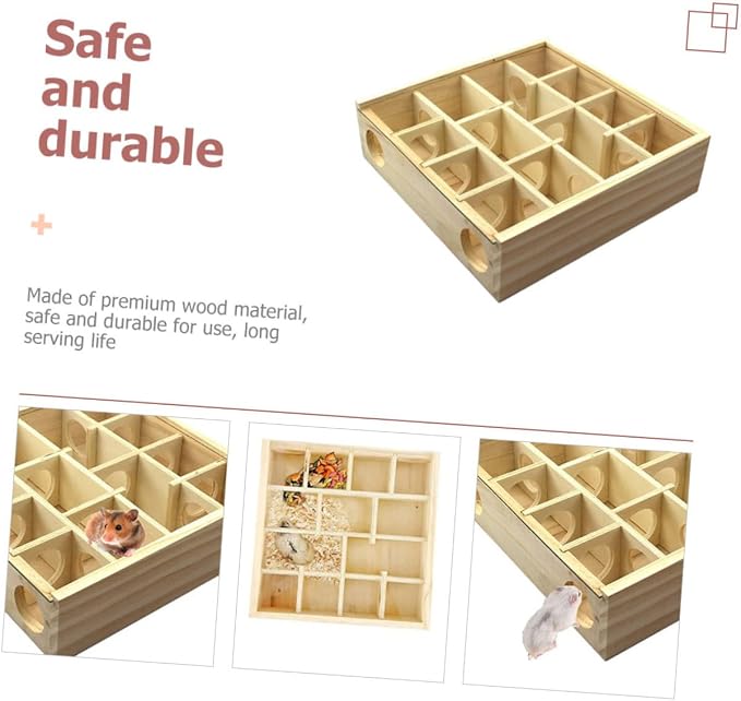 BESPORTBLE Household Hamster Maze Multi Grid Wooden Chinchilla Accessory - Image 7