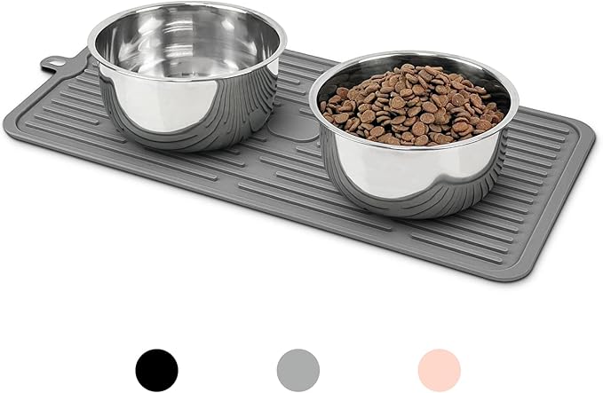 Ptlom Pet Placemat for Dog and Cat, Mat for Prevent Food and Water Overflow by PTLOM
