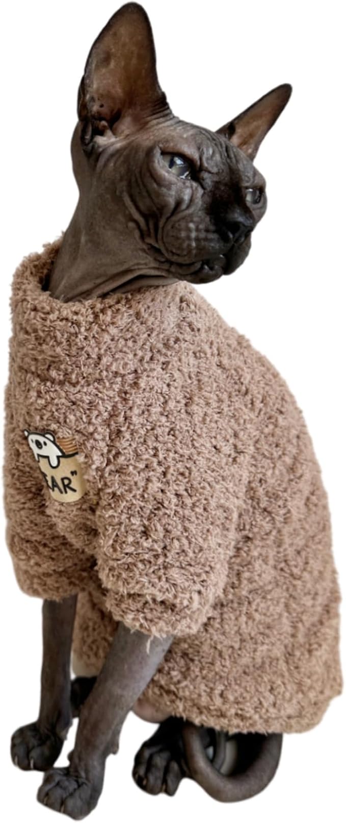 Sphynx Cat Clothes Hairless Cat Super Soft Warm Fleece T Shirt Elastic Winter - Image 5