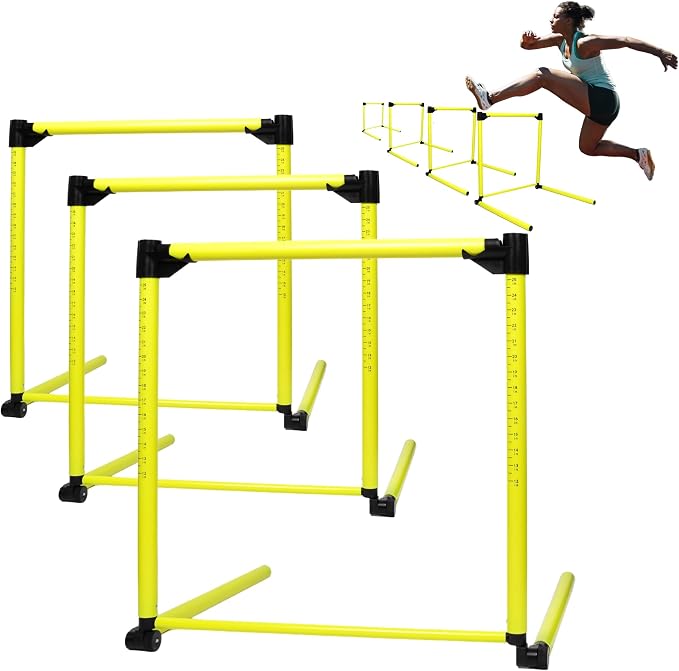 3Pcs Hurdles Training Equipment, Adjustable Height Hurdles Track and Field by Nbguigdstr