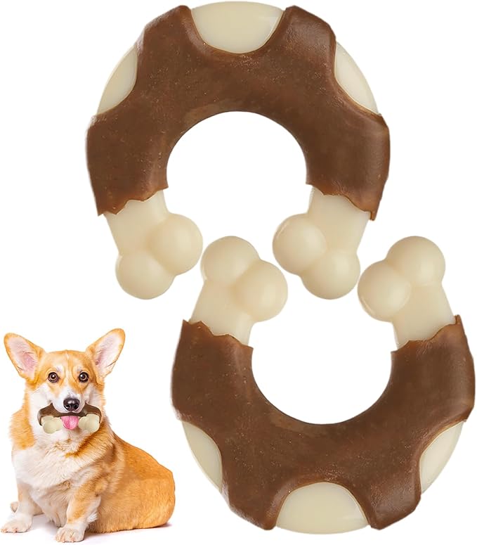 Durable Nylon Dog Toys, 2 Pack Tough Chew Toys by Geeyteek