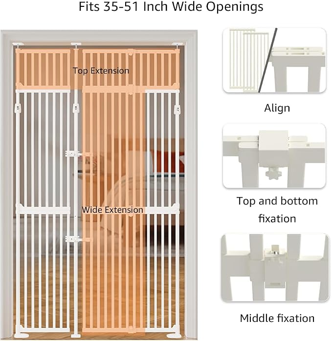 unipaws 86" High Extra Tall Cat Gate, Auto Closing and No Drilling Safety Gate - Image 6