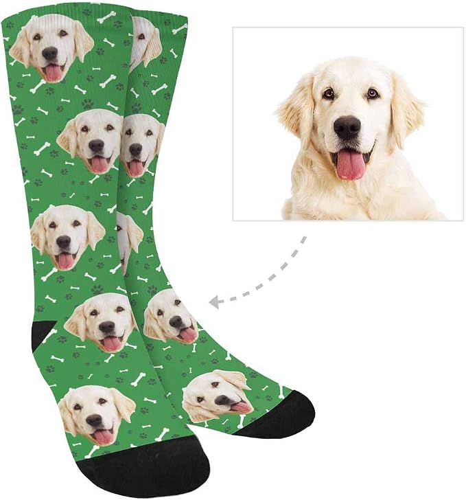 MyPupSocks Custom Personalized Photo Pet Face Socks, Cat and Dog Tracks Paws - Image 3