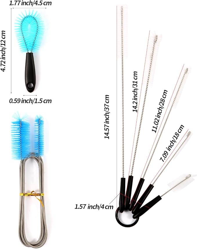 11 in 1 Fish Tank Aquarium Cleaning Brush Kit, Aquarium brushSutiable - Image 4